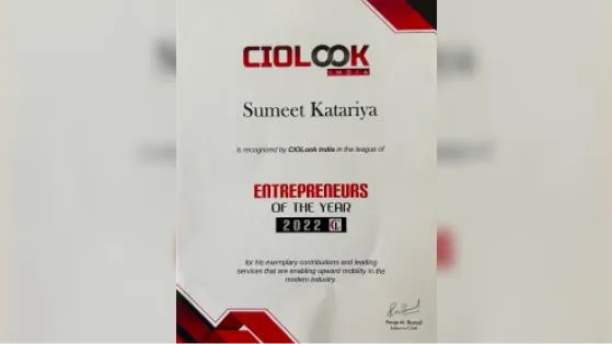 Accucia received Entrepreneurs of the Year 2022 by CIOLookIndia