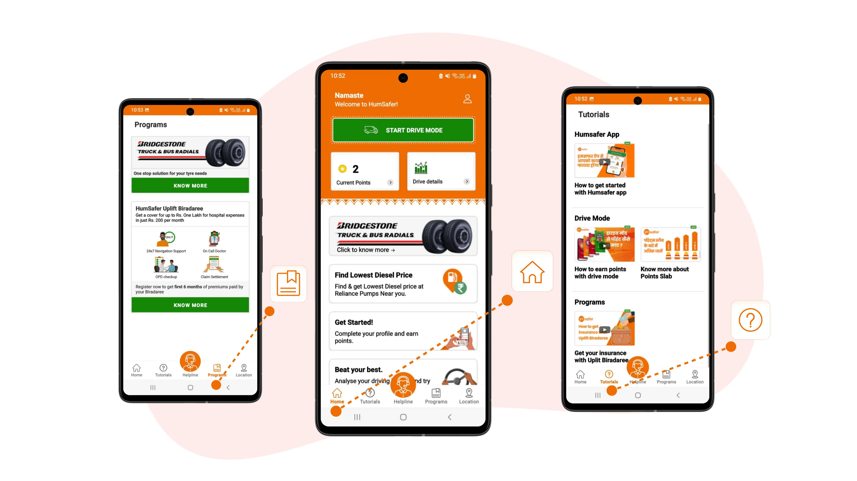 HumSafer - Truck Driver Safety & Rewards Platform - Mobile App Development project by Accucia