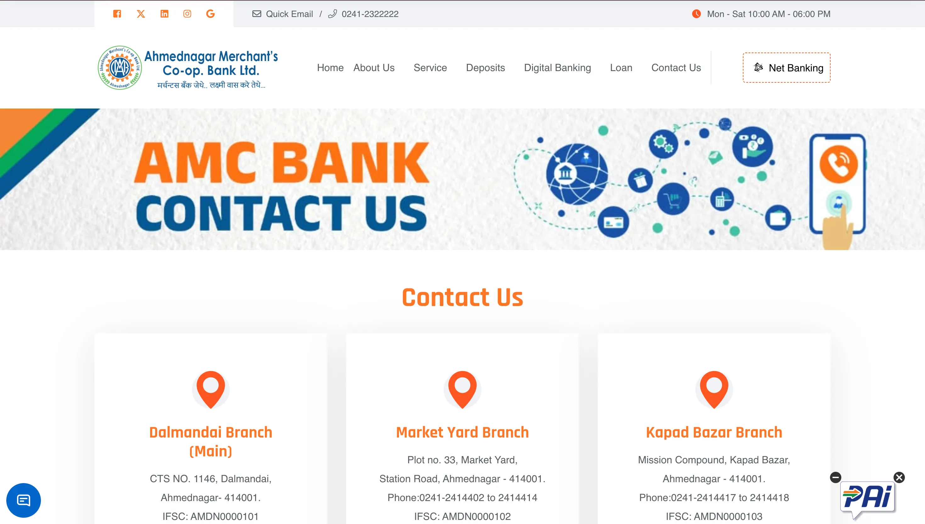 Contact & Branch Information