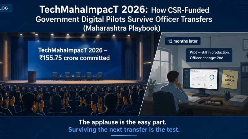 TechMahaImpacT 2026: How CSR-Funded Government Digital Pilots Survive Officer Transfers (Maharashtra Playbook)
