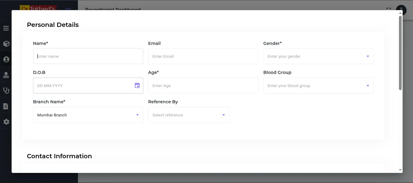Patient Registration Interface